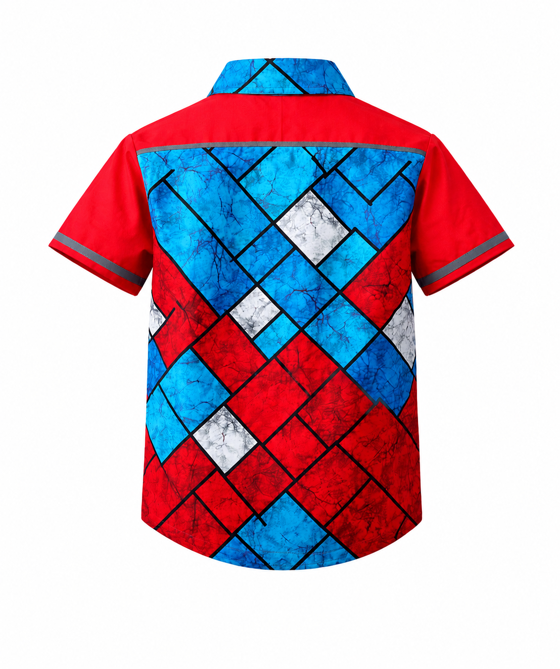 TEJIRI BOLD ANKARA PATCH SHIRT: OMBSR100 3-6YRS