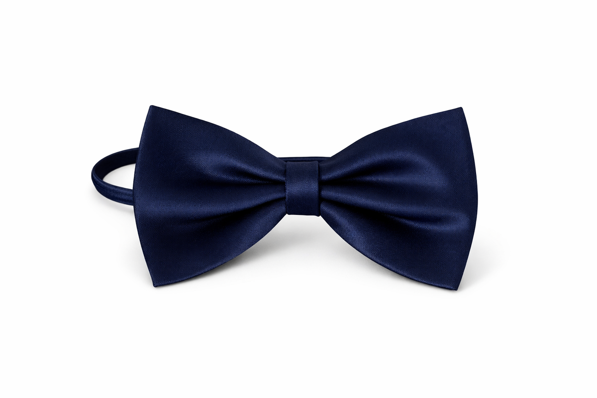 MIDNIGHT BLUE SQUARE EDGE SATIN BOW TIE - LTD01MBL22447