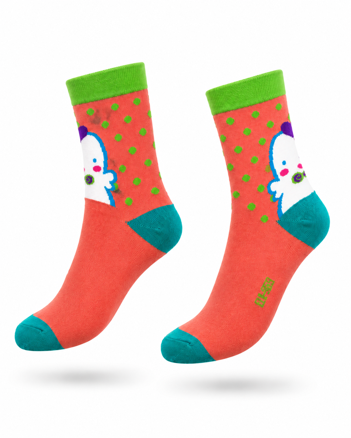 CANDY POP CARTOON CREW SOCKS - MS6953PCHPLK