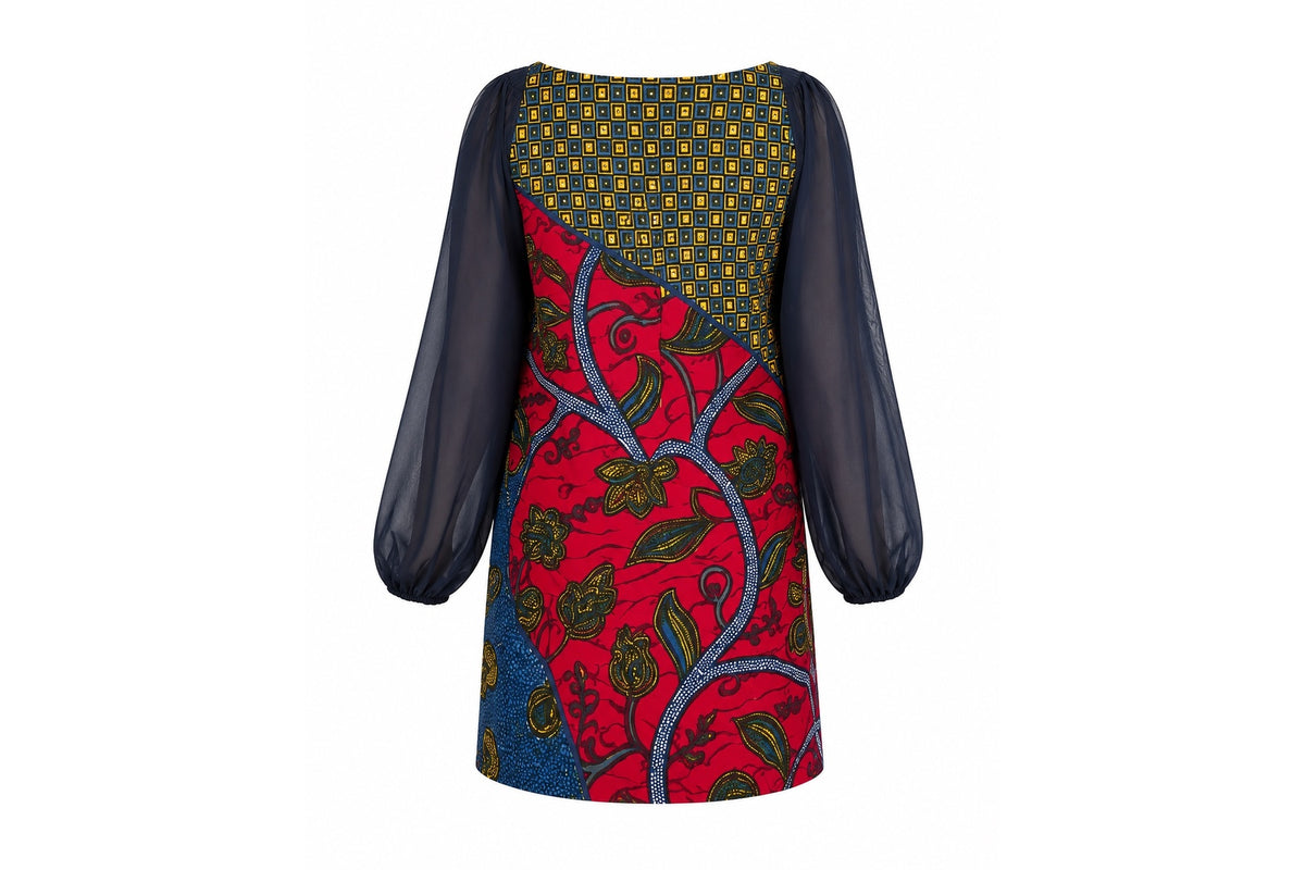 OMA KHADIJAH CHIFFON MIX DRESS A159 4-8YRS