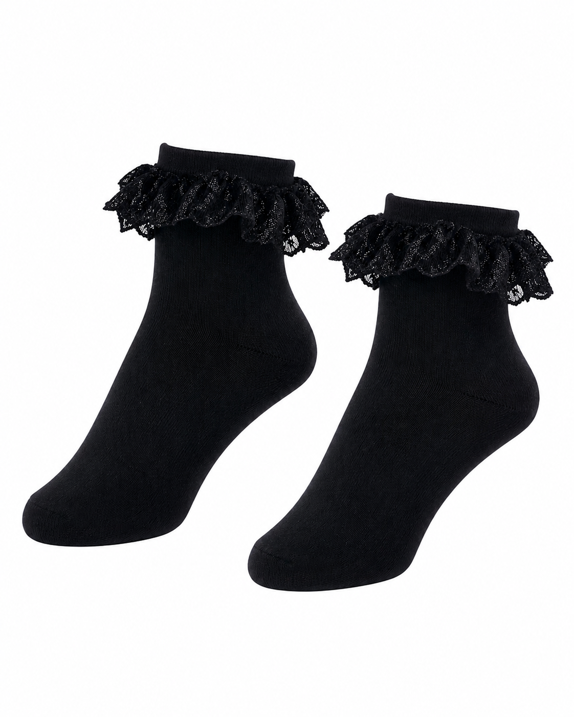 BLACK LACY PRINCESS SOCKS - MS018BLK