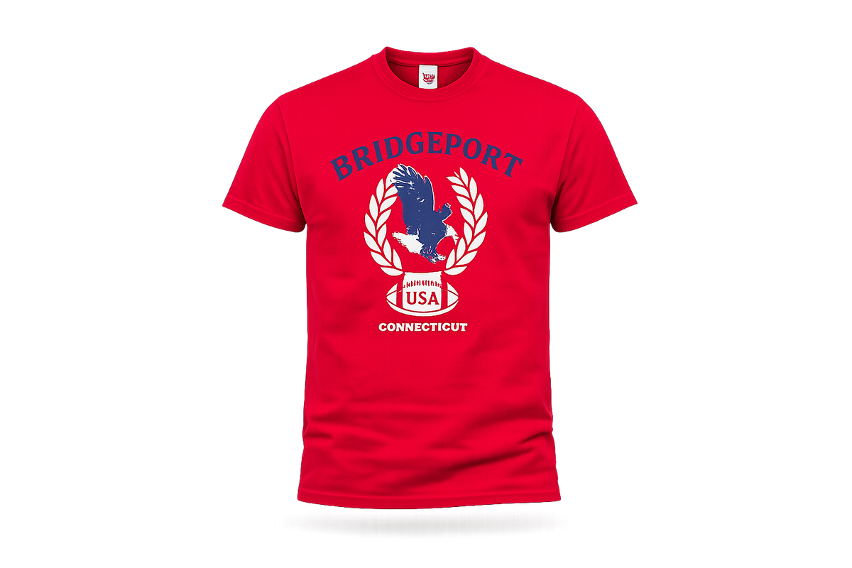 RED BRIDGEPORT TEE SHIRT A131RED 10-16YR