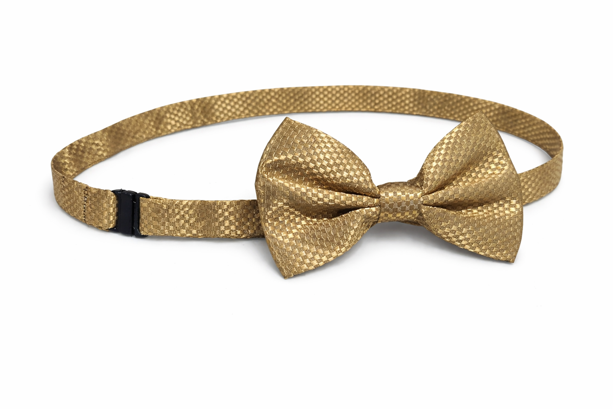 ROYAL GOLD TEXTURED BOW TIE - ABW105GLD24086