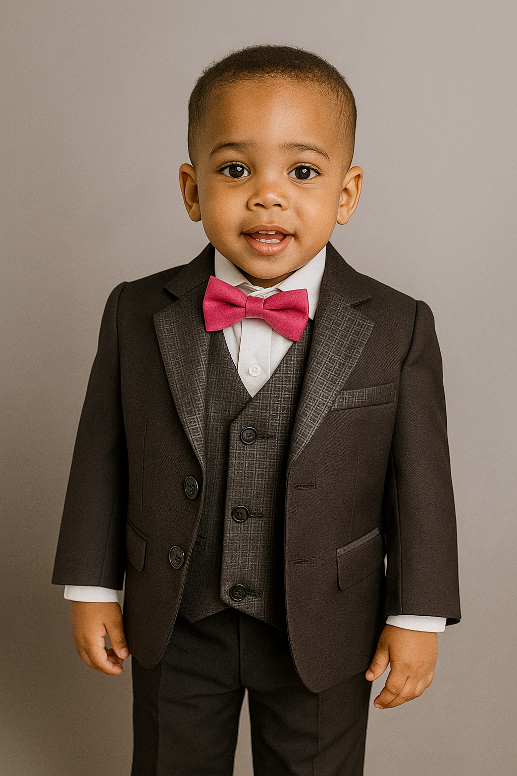 BENJAMIN 3PC BOYS BLACK SUIT - MS1139BLK 9MTHS-2YRS