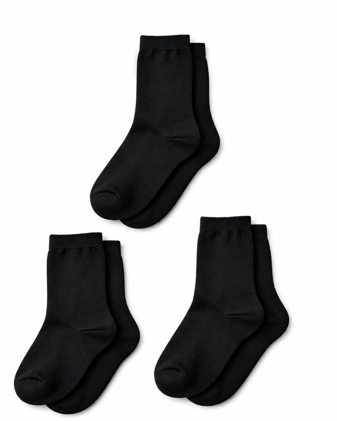 CLASSIC JET BLACK COTTON RICH SOCKS - SK123C3BLK