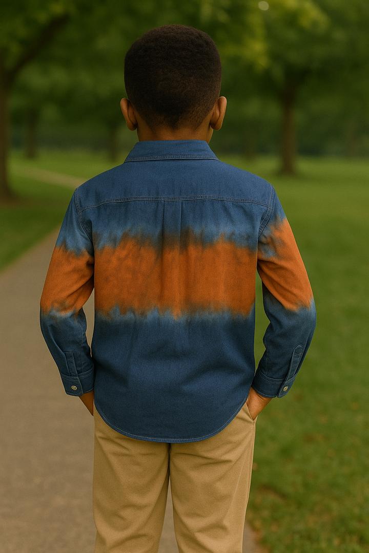 SUNSET WAVE TIE-DYE BUTTON - DOWN SHIRT H43624972 (4-16YRS)