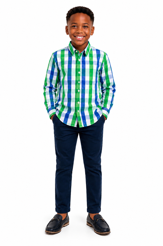 SOLO BOLD CHECK L/SL SHIRT MD1520 4-8YR