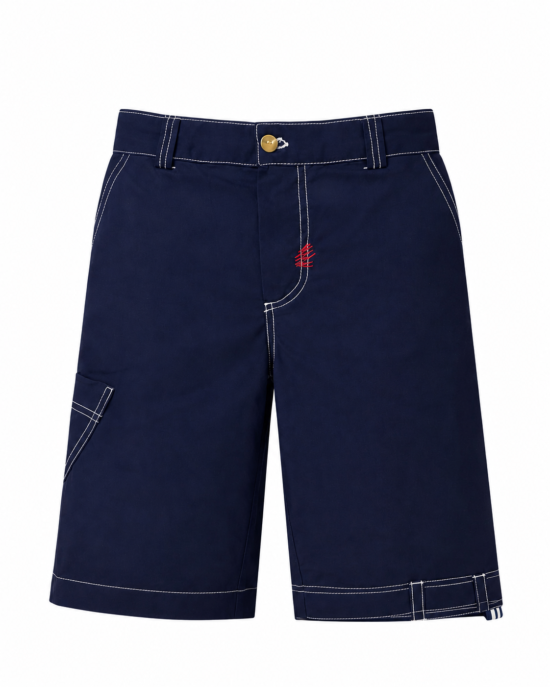 NAVY BLUE STITCH UTILITY SHORTS - B388NVBLU