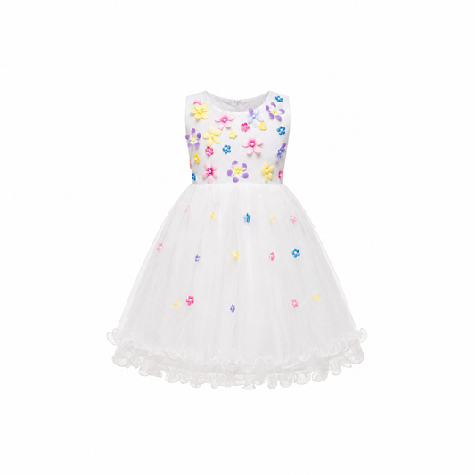 IVORY PETAL DRESS (4-10YRS) - MD13IVYIV