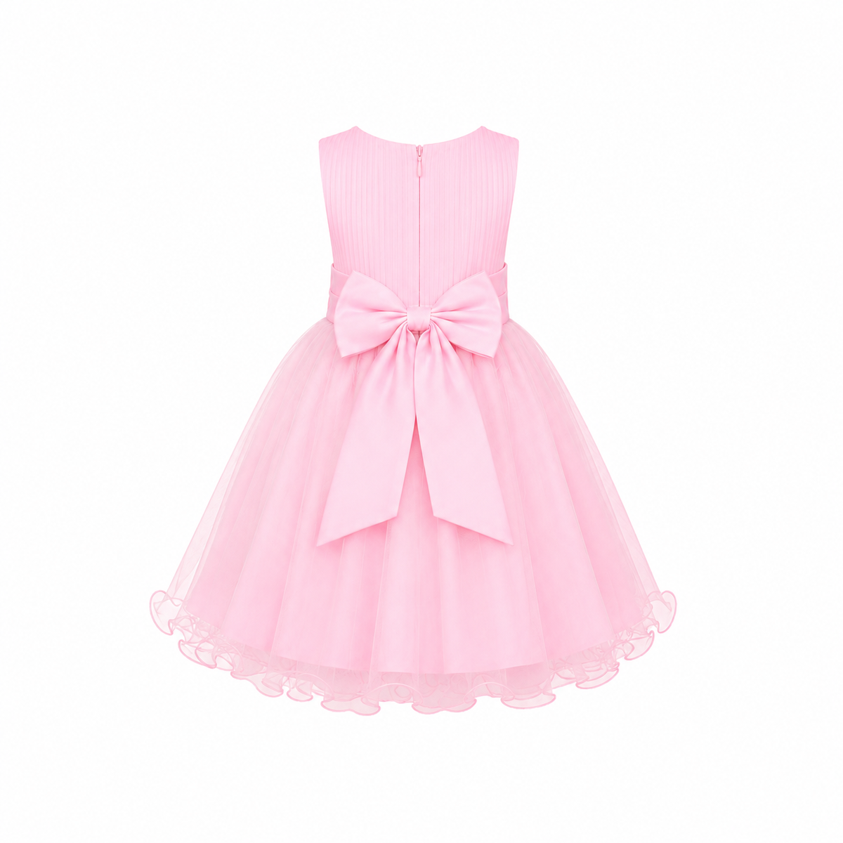 LIGHT PINK PRINCESS DOUBLE BOW PARTY DRESS - MD859LPNK