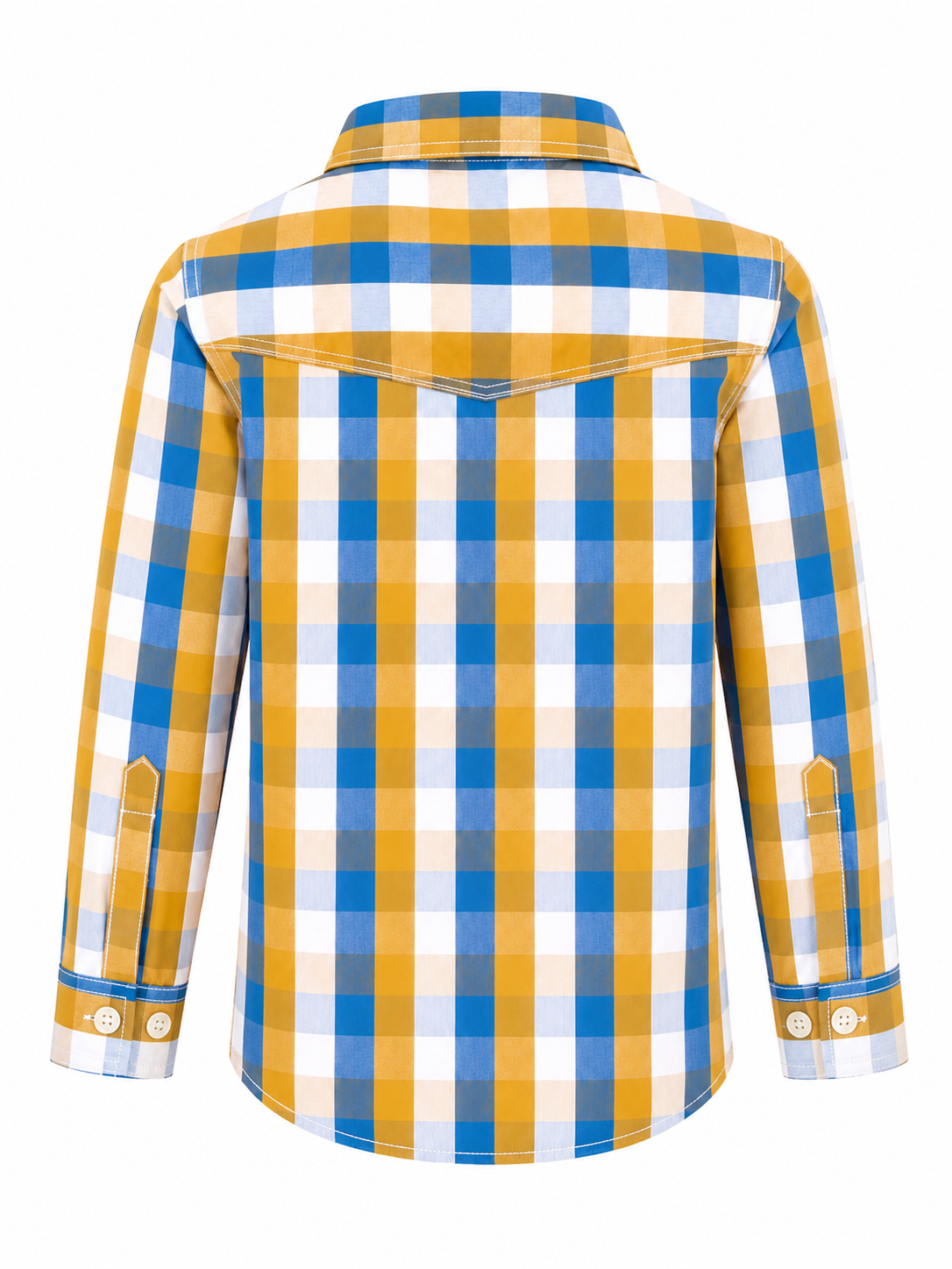 SUNSHINE BOYS' CHECK LONG SLEEVE SHIRT - G10415334MUSBL  1YR-10YR