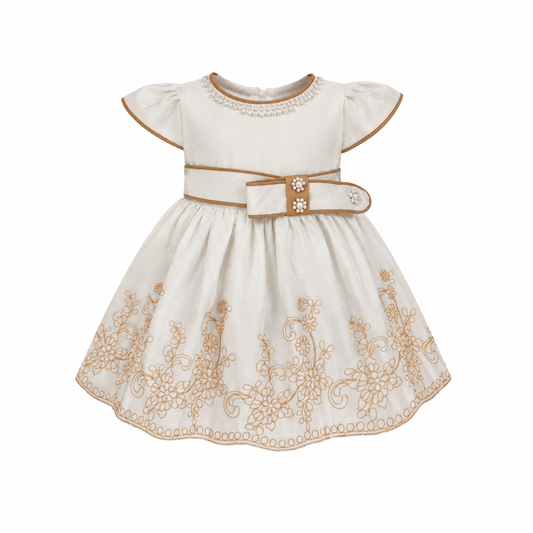 CARA BEADED DRESS IVORY MD055IVY 0MTH-2YR