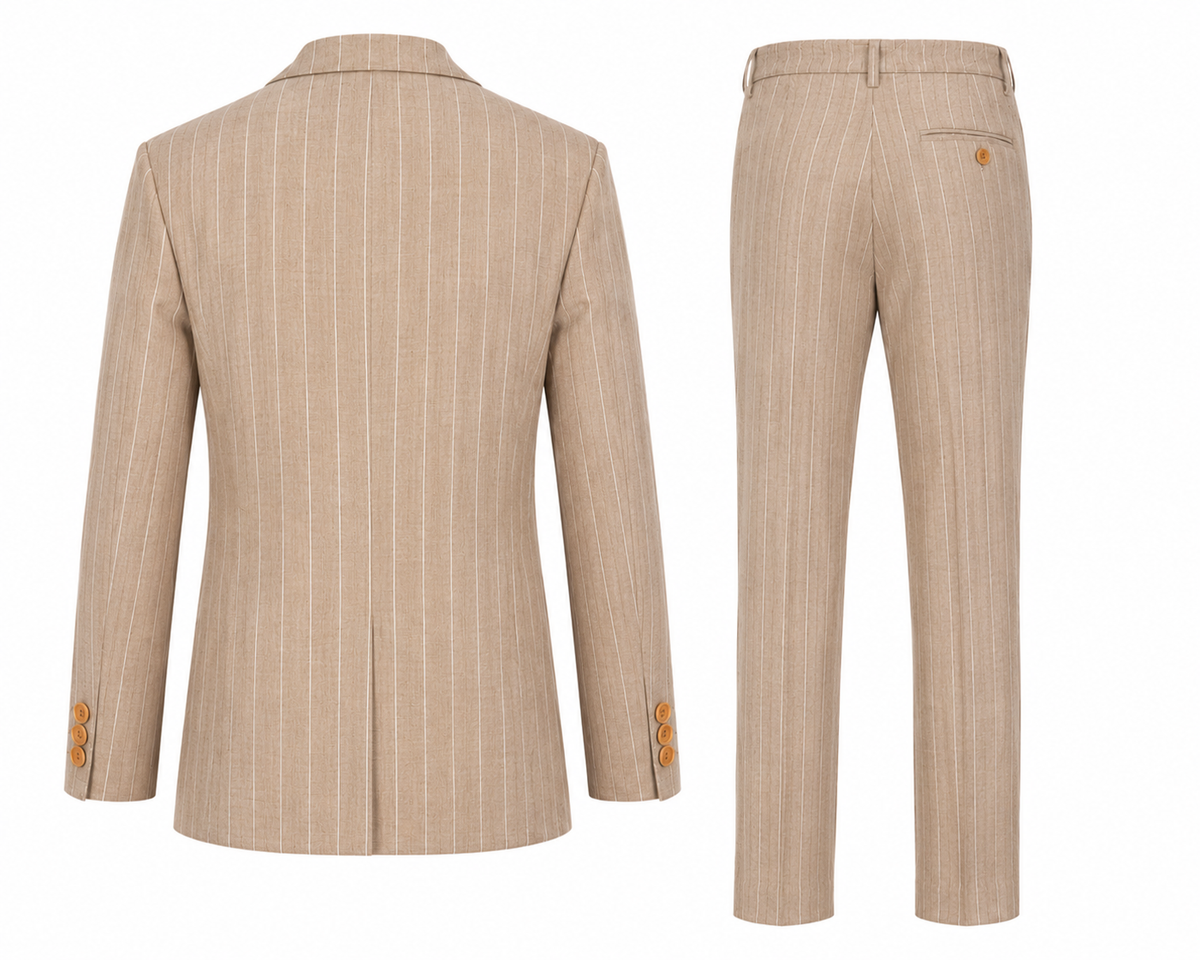 RICH CAMEL BROWN CENARIO BOYS' 3PC SUIT - MD3000CMBRN  10-16YRS