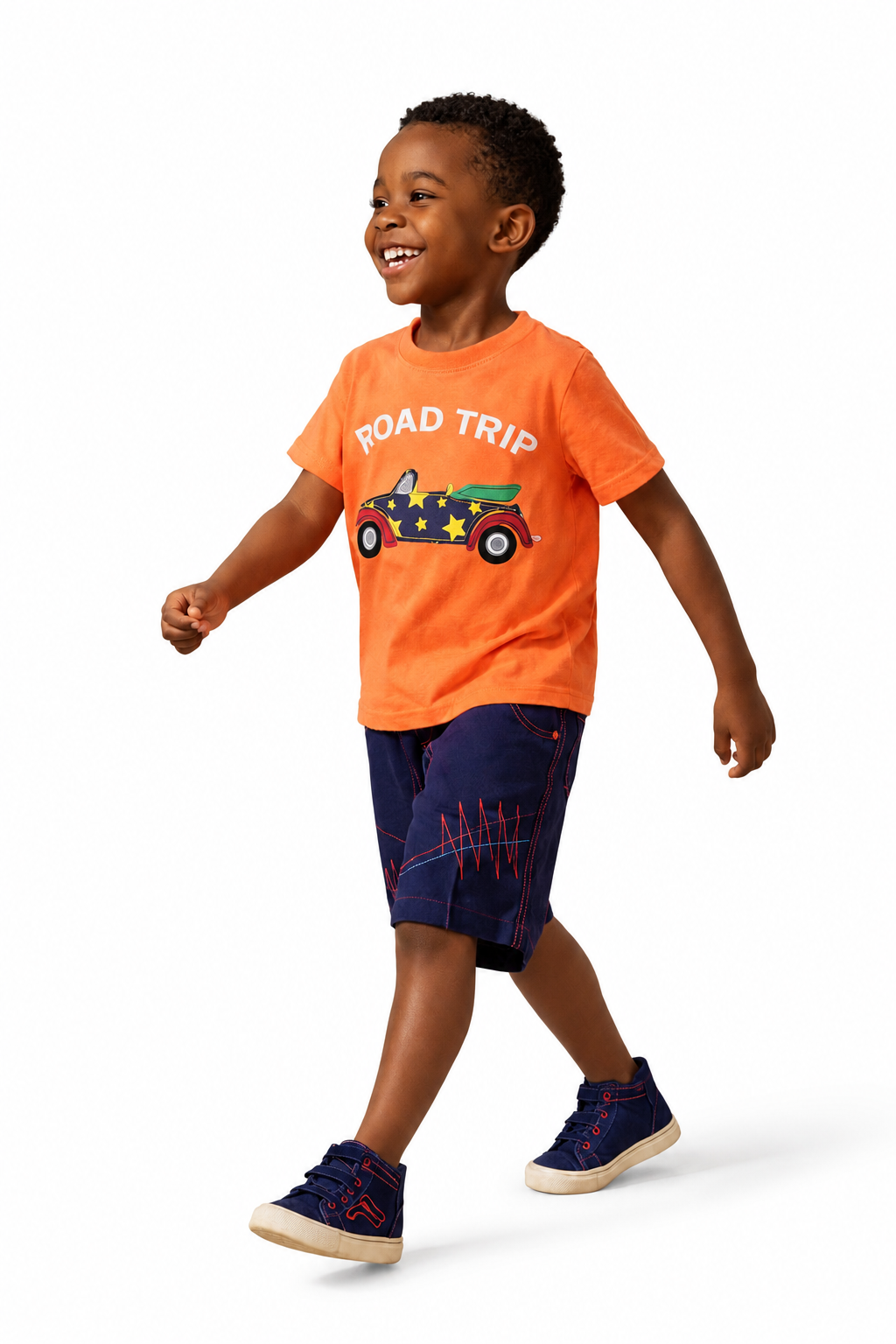 ORANGE ROAD TRIP TEE - B211ORG (12MTHS-3YRS)