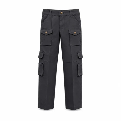 DEEP CHARCOAL GREY CARGO TROUSERS - B540CHTR