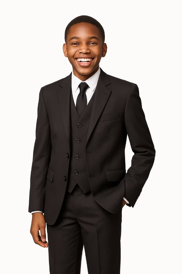 BLACK CHRIS 3PC SUIT - MS115OB  1-16YRS