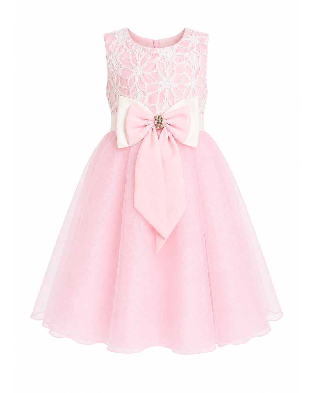 LIGHT PINK TISSUE PARTY DRESS SMS819LPNK  12MTH-6YRS