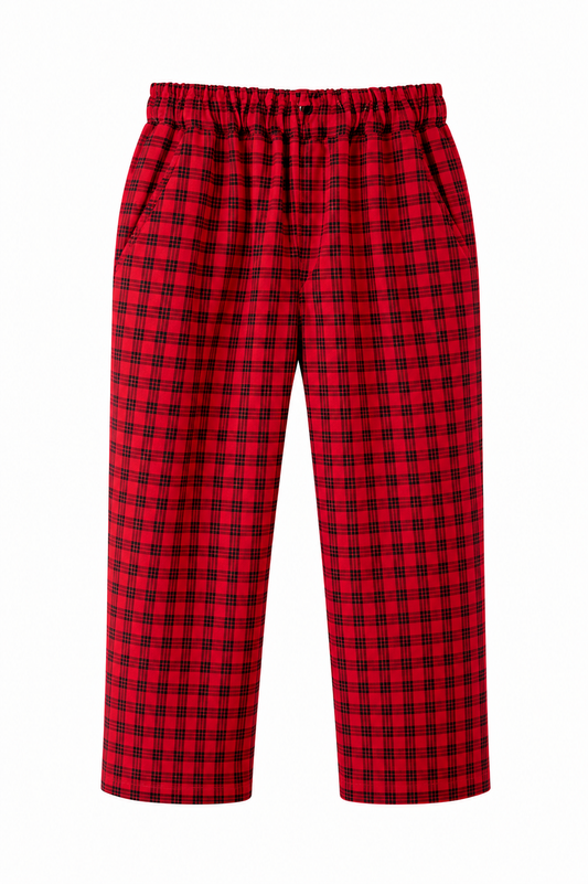 CRIMSON CHECK ''CLOTHES SHELF'' CLASSIC TROUSERS - MN330CRRDCH