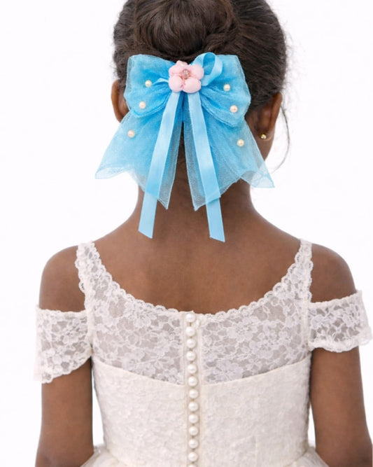 SKY BLOOM TULLE BOW HAIRPIECE - KH50724547