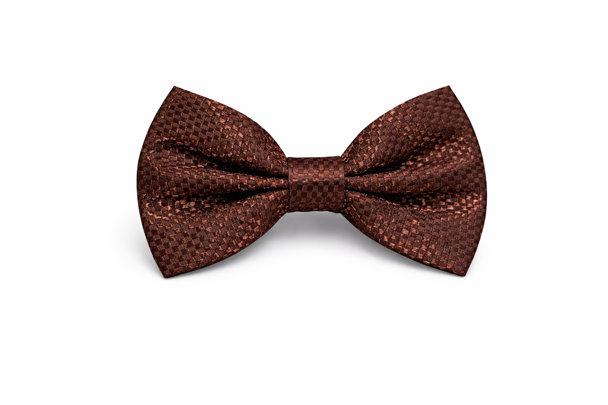 CHOCOLATE BRONZED TEXTURED BOW TIE - BW22CHBR24056