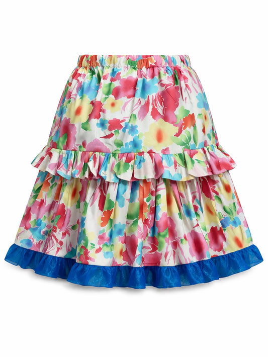 BLOOM BREEZE TIERED SKIRT (6-16 YRS) - C435MFLR