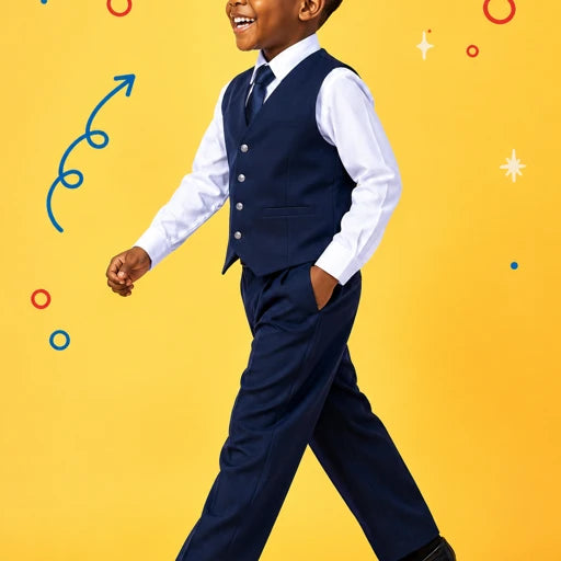 ROYAL NAVY BLUE BENJY WAISTCOAT SET - AG133NVYBL