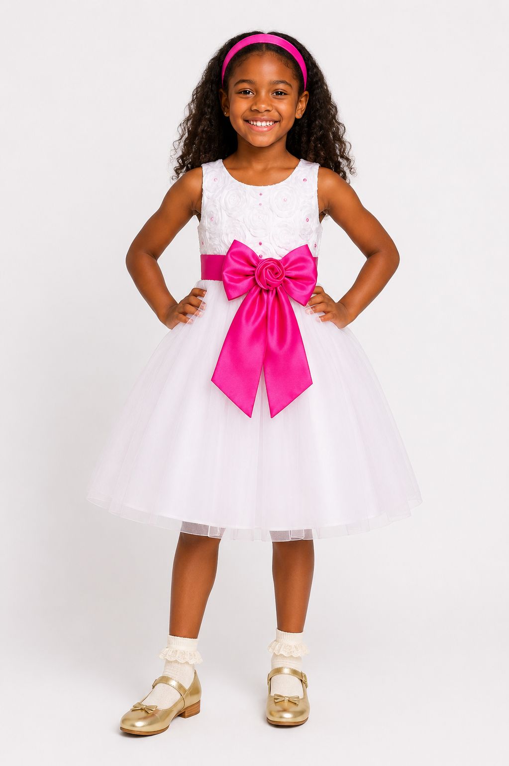 WHITE ROSE BALL GOWN / PINK - MN805PNK25770