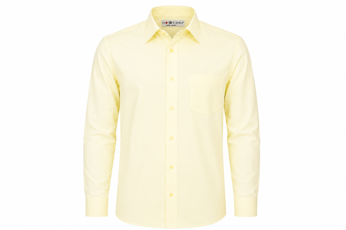 BOYS CLASSIC LIGHT CREAMY LEMON LONG SLEEVE FORMAL SHIRT (18 MTH -18 YRS) - A5821104CRLM