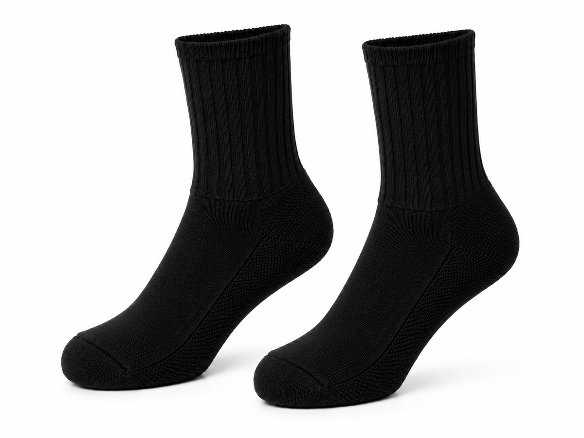 MIDNIGHT BLACK RIBBED SOCKS - BLKSS20221