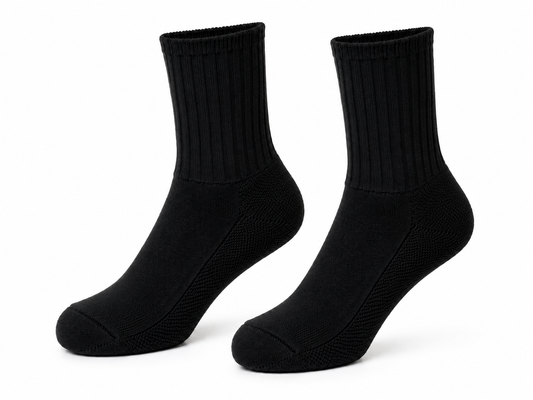 MIDNIGHT BLACK RIBBED SOCKS - BLKSS20221