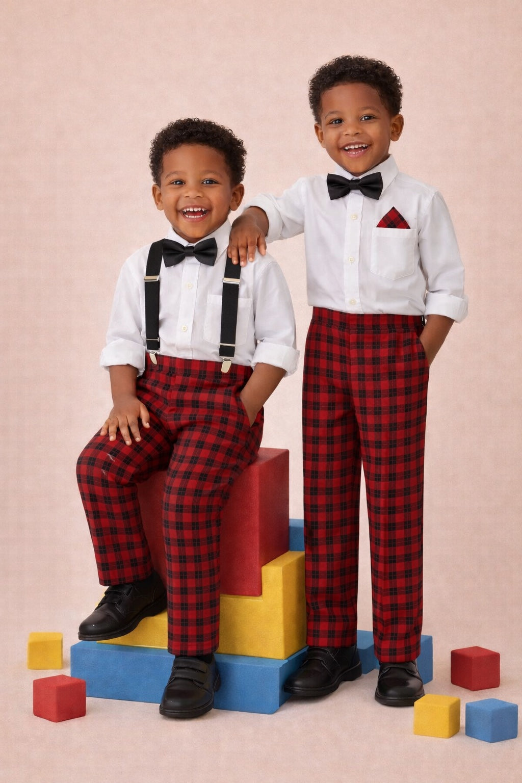 CRIMSON CHECK ''CLOTHES SHELF'' CLASSIC TROUSERS - MN330CRRDCH