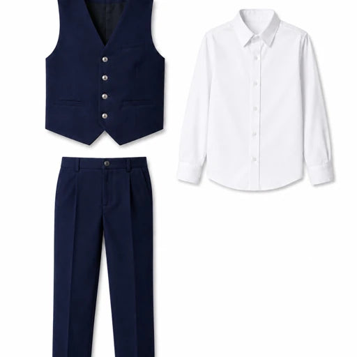 ROYAL NAVY BLUE BENJY WAISTCOAT SET - AG133NVYBL