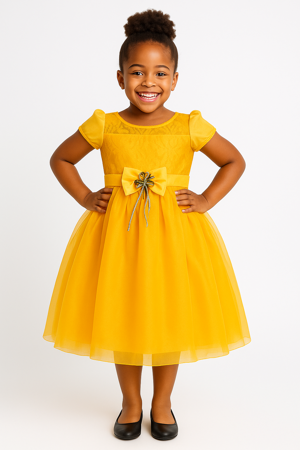 SUNSHINE BELLE MARIA BOW DRESS - A171BMRYEL (3-8YRS)