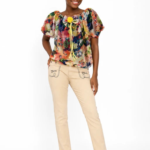 BERTHA BLOOM ELASTICATED FLORALBLOUSE - A18316650FL