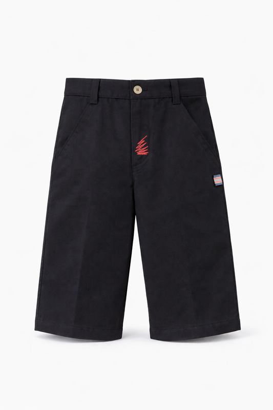 BLACK UTILITY SHORTS ( 9-16 YRS) - 40726UTBLK