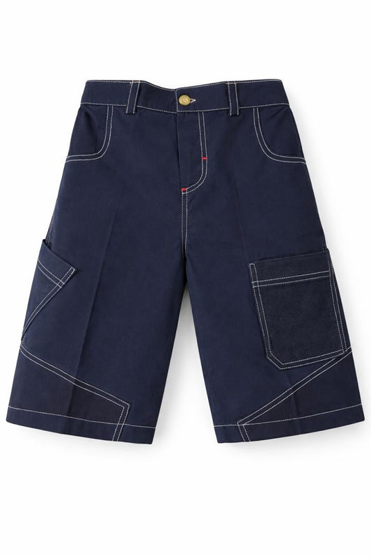 MIDNIGHT BLUE SMART UTILITY CHINOS SHORTS - B388MDNGBL