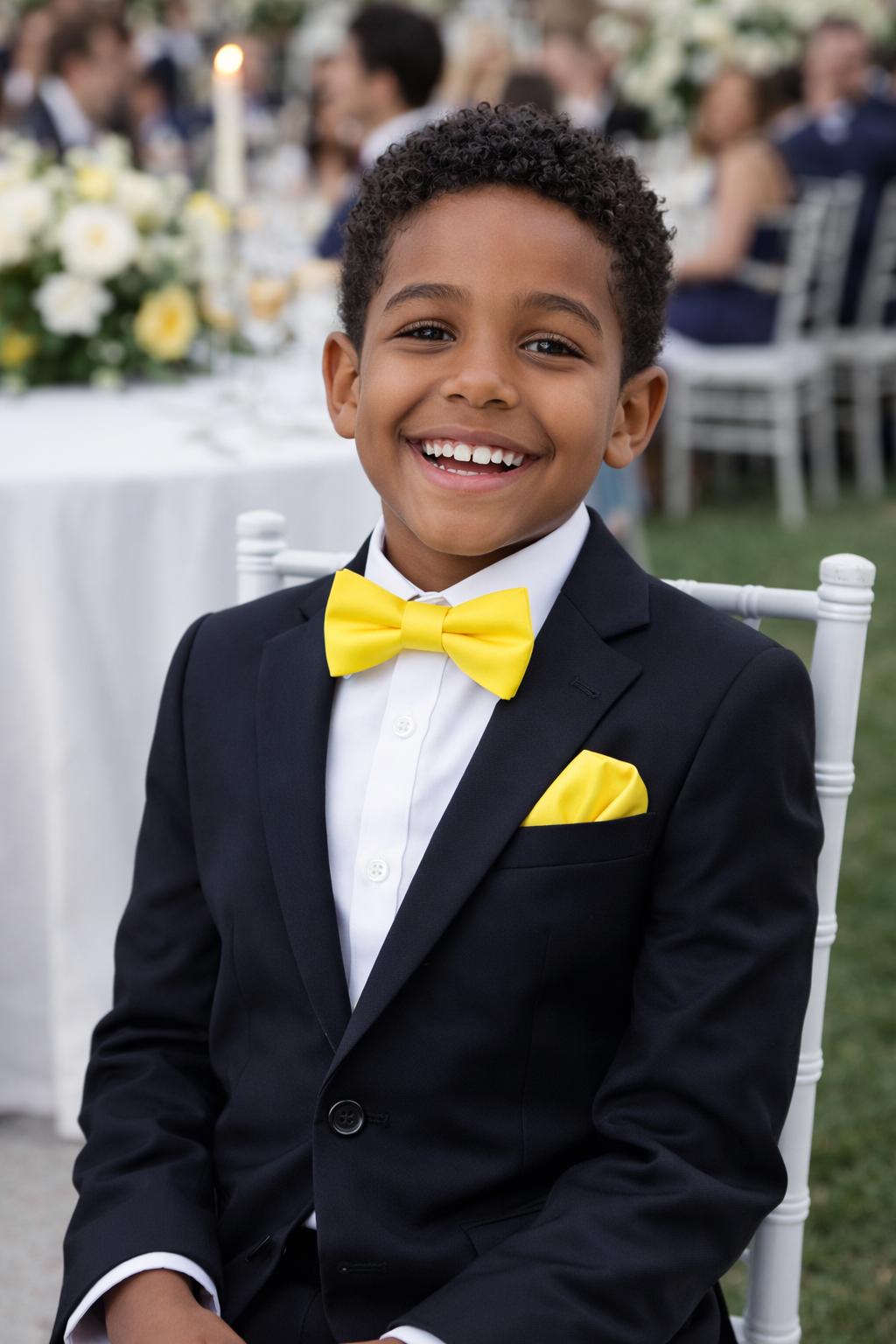 SWEET YELLOW BOW TIE & POCKET SQUARE SET - AB311324094SWYL