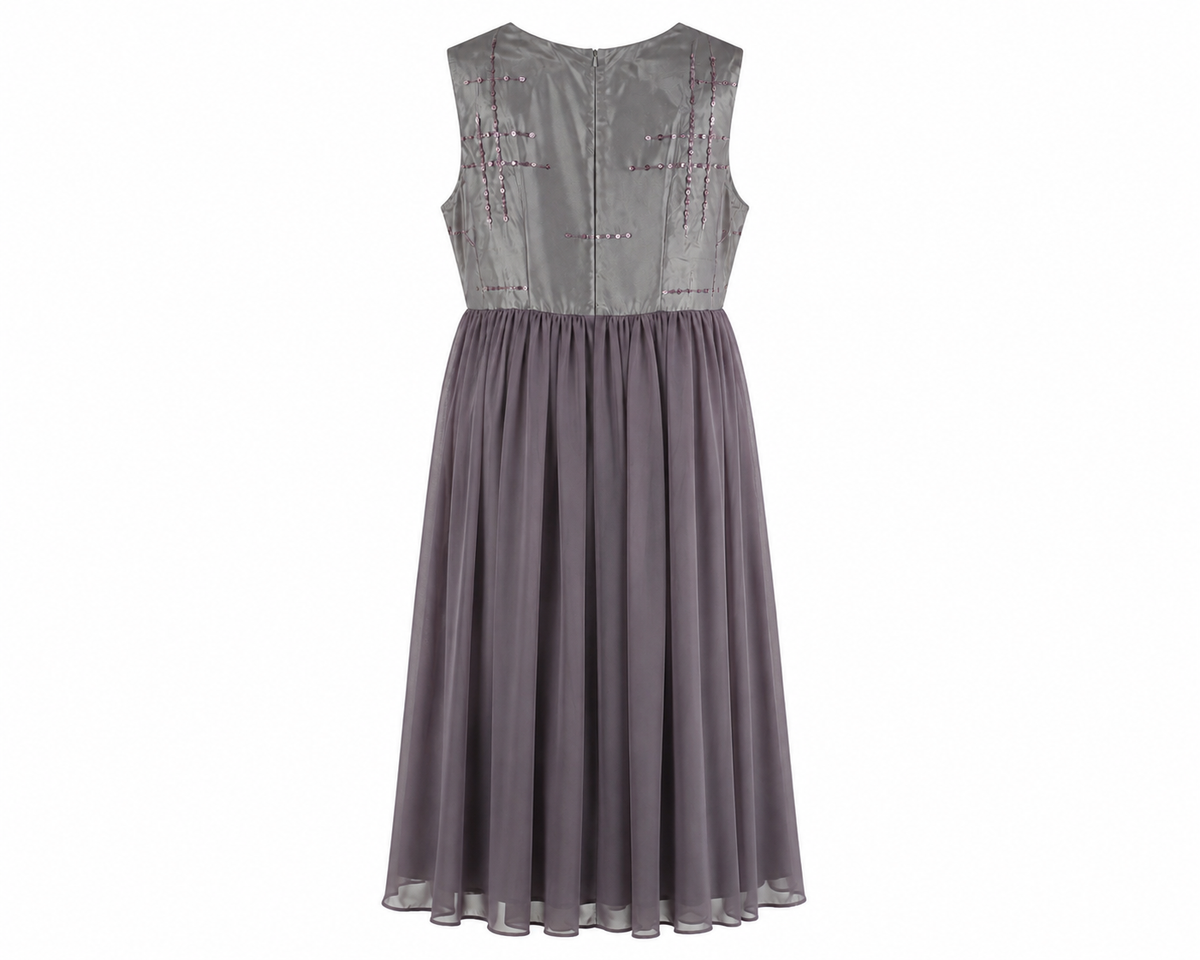 AMARA MAUVE BOW EMBELLISHED OCCASION DRESS - MS806MUVDR