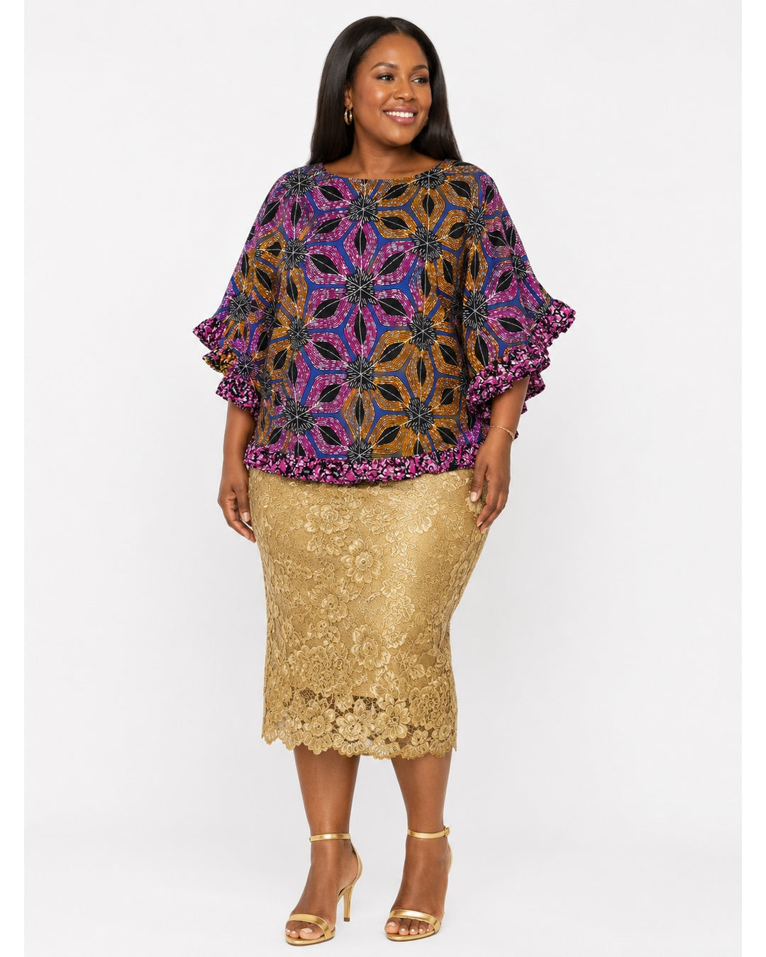 AMARA JEWEL BLOOM BATWING ANKARA TOP - OMTP80926