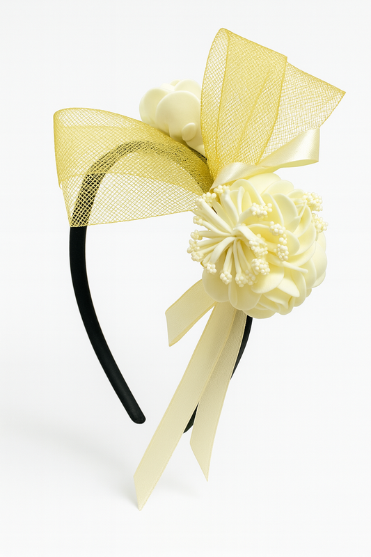 IVORY & GOLD BLOOM HEADBAND - HB12023925