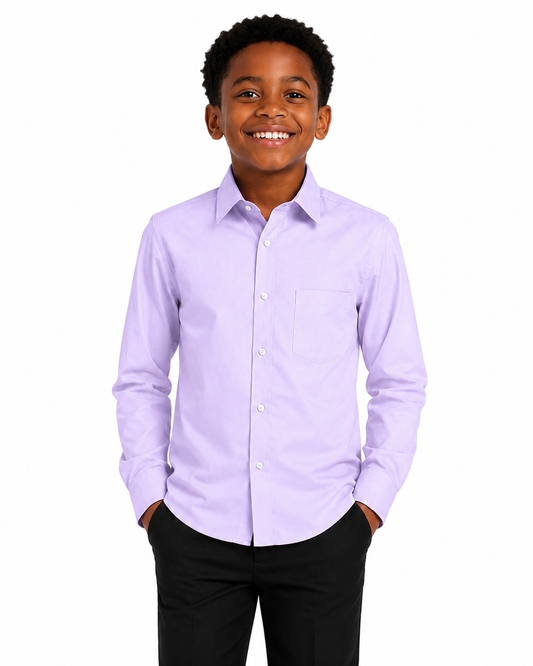 SOFT LILAC CLASSIC BOYS LONG SLEEVE FORMAL SHIRT (3-16 YRS) - A15821601LLC