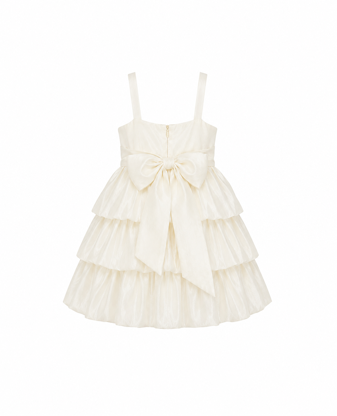 🌼IVORY STRAPPY TIERED PARTY DRESS - SMD101IVY 2-8YRS