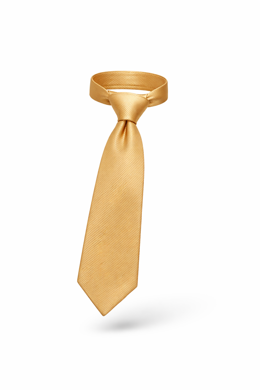 RIBBED SATIN CHAMPAGNE GOLD LONG TIE - ABW500CHGLD