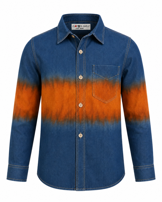 SUNSET WAVE TIE-DYE BUTTON - DOWN SHIRT H43624972 (4-16YRS)