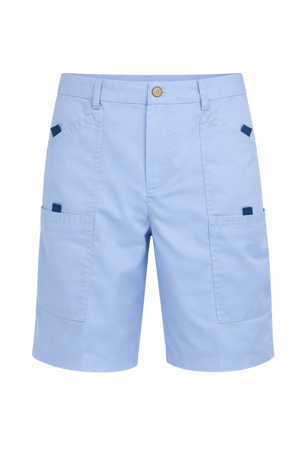SOFT SKY BLUE CARGO SHORTS WITH NAVY BLUE ACCENT TABS (8 - 14 YRS) - MNSH101SKBL