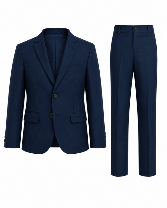 NAVY BLUE ROYAL COLLECTION 2PC BOYS SUIT A157NBL  1-16YRS