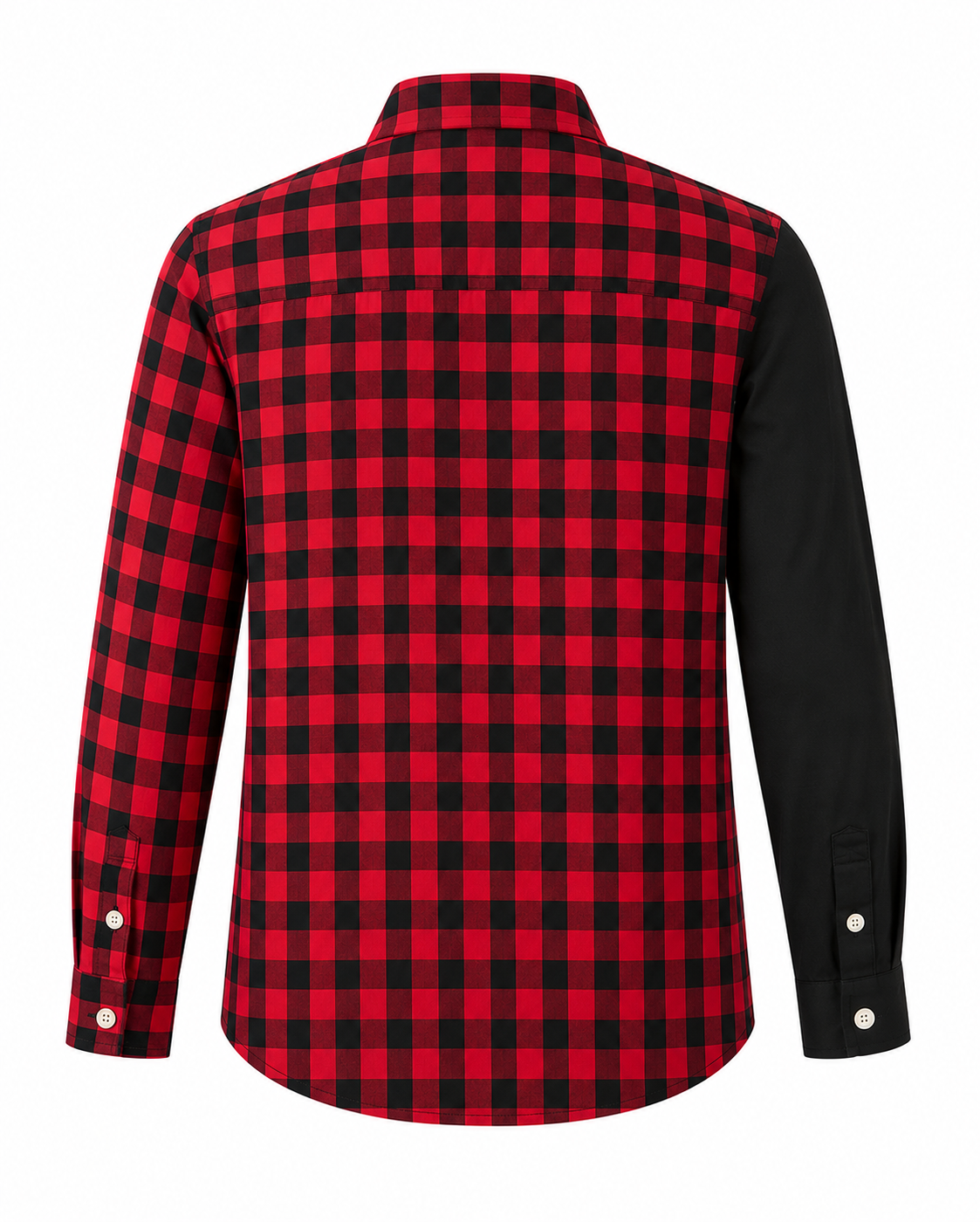 DUAL-TONE BOLD CEASER CHECK BOYS’ LONG SLEEVE SHIRT - MN32826255BLKRD 8YR -16YR