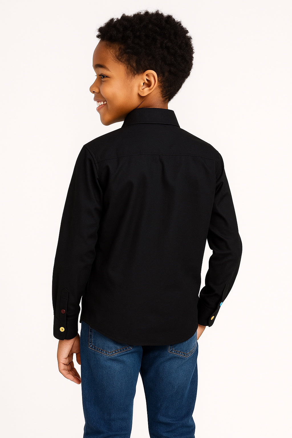 MIDNIGHT CHECK BOYS' CLASSIC SHIRT H07BLK 10-16YRS