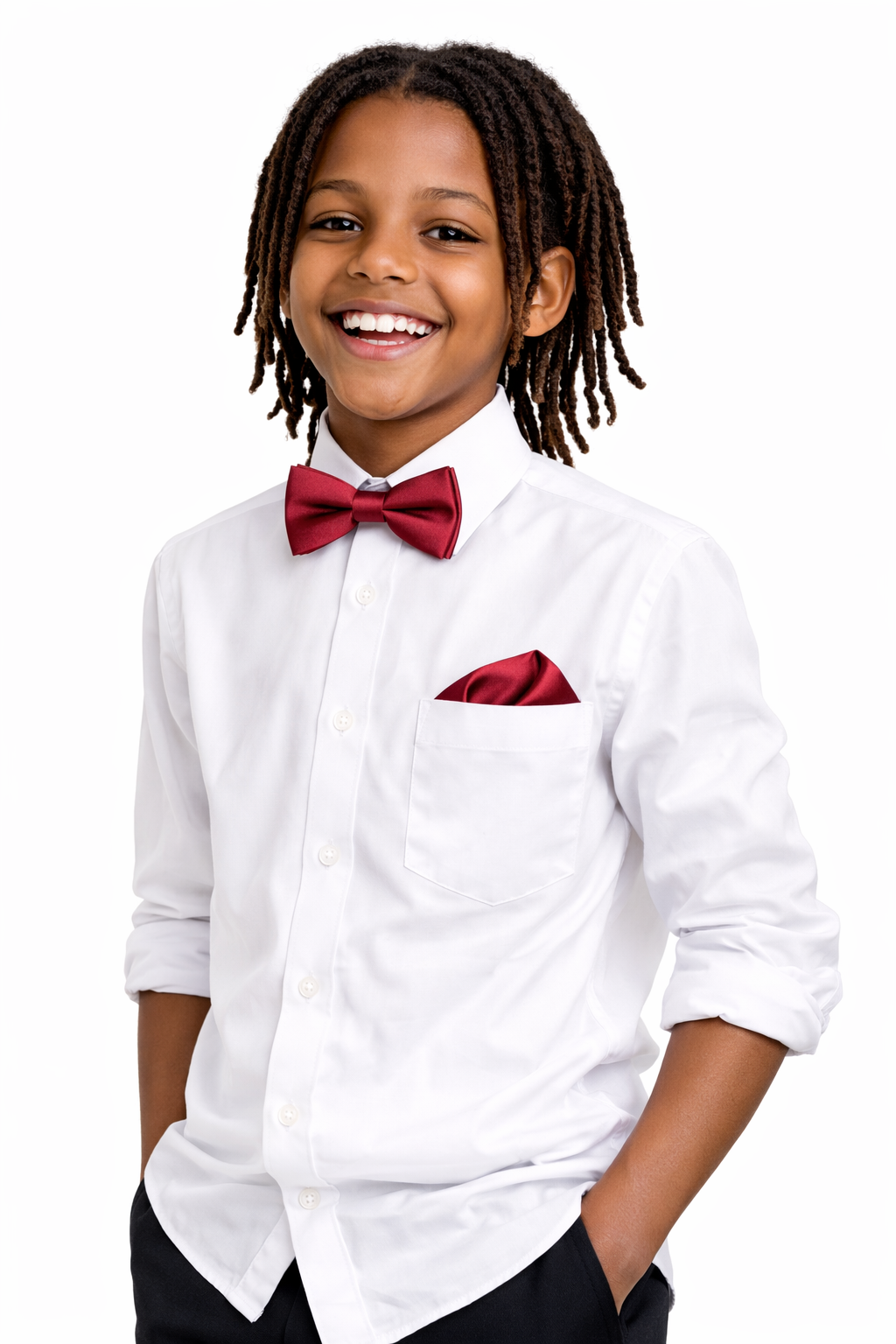ROYAL WINE CLASSIC BOW TIE AND POCKET SQUARE SET - ABW289RWN26183