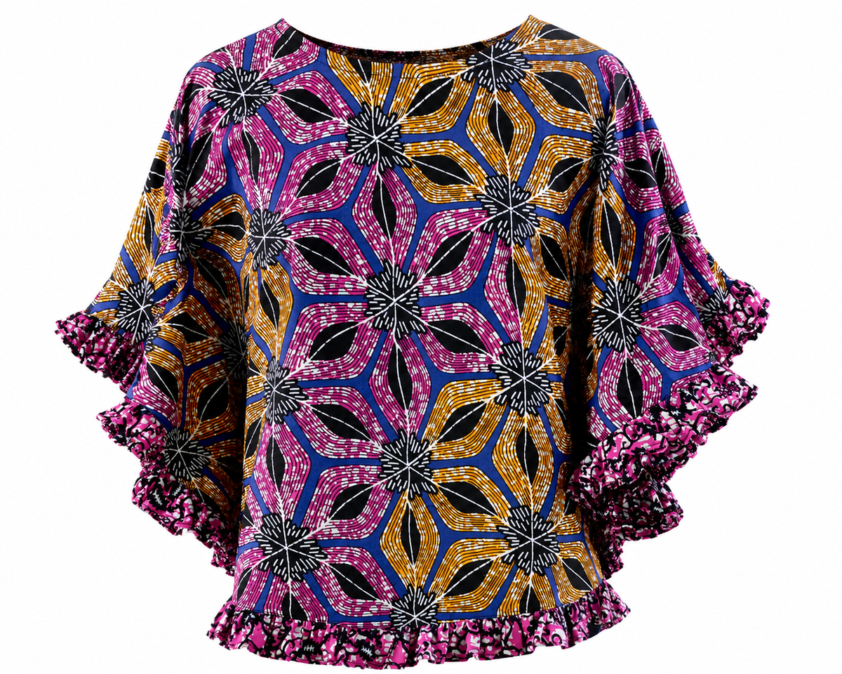 AMARA JEWEL BLOOM BATWING ANKARA TOP - OMTP80926